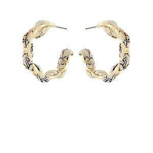 Scarf Fabric Oval Chain Hoops